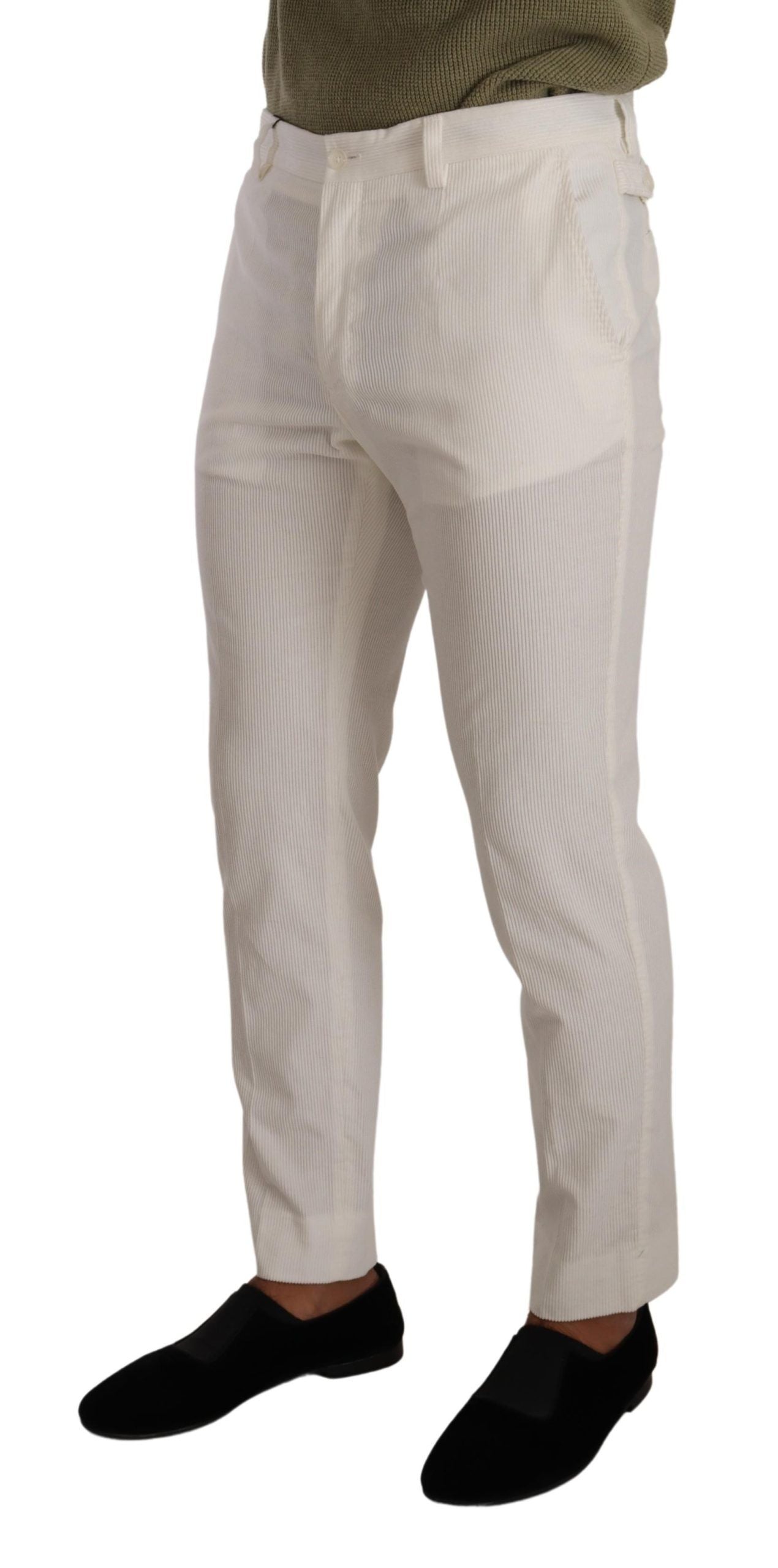 Dolce & Gabbana Elegant Slim Fit Cotton Trousers IT48 / M