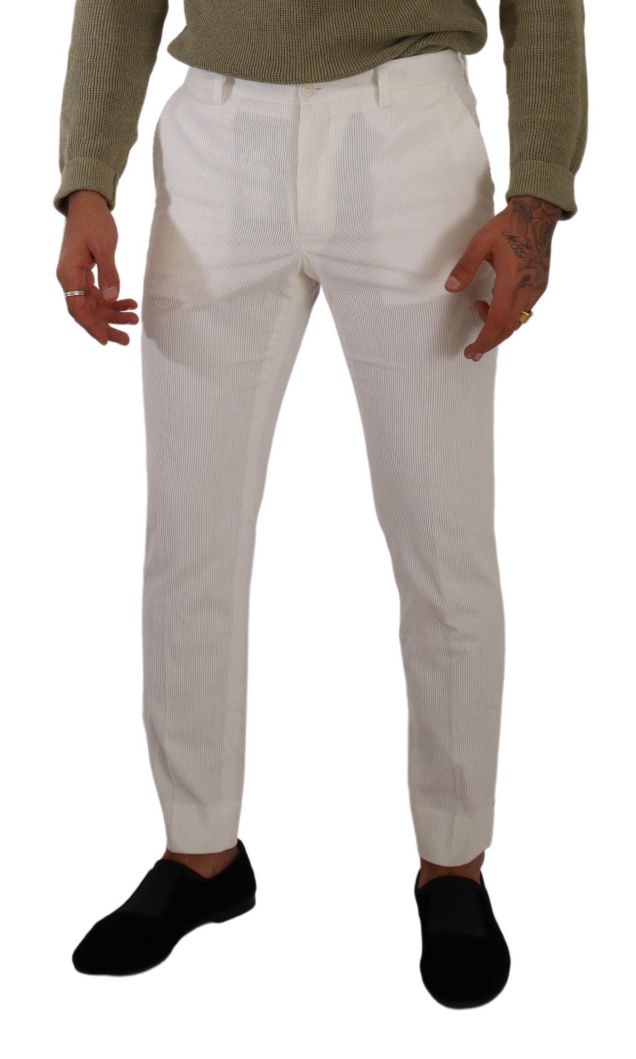 Dolce & Gabbana Elegant Slim Fit Cotton Trousers IT48 / M