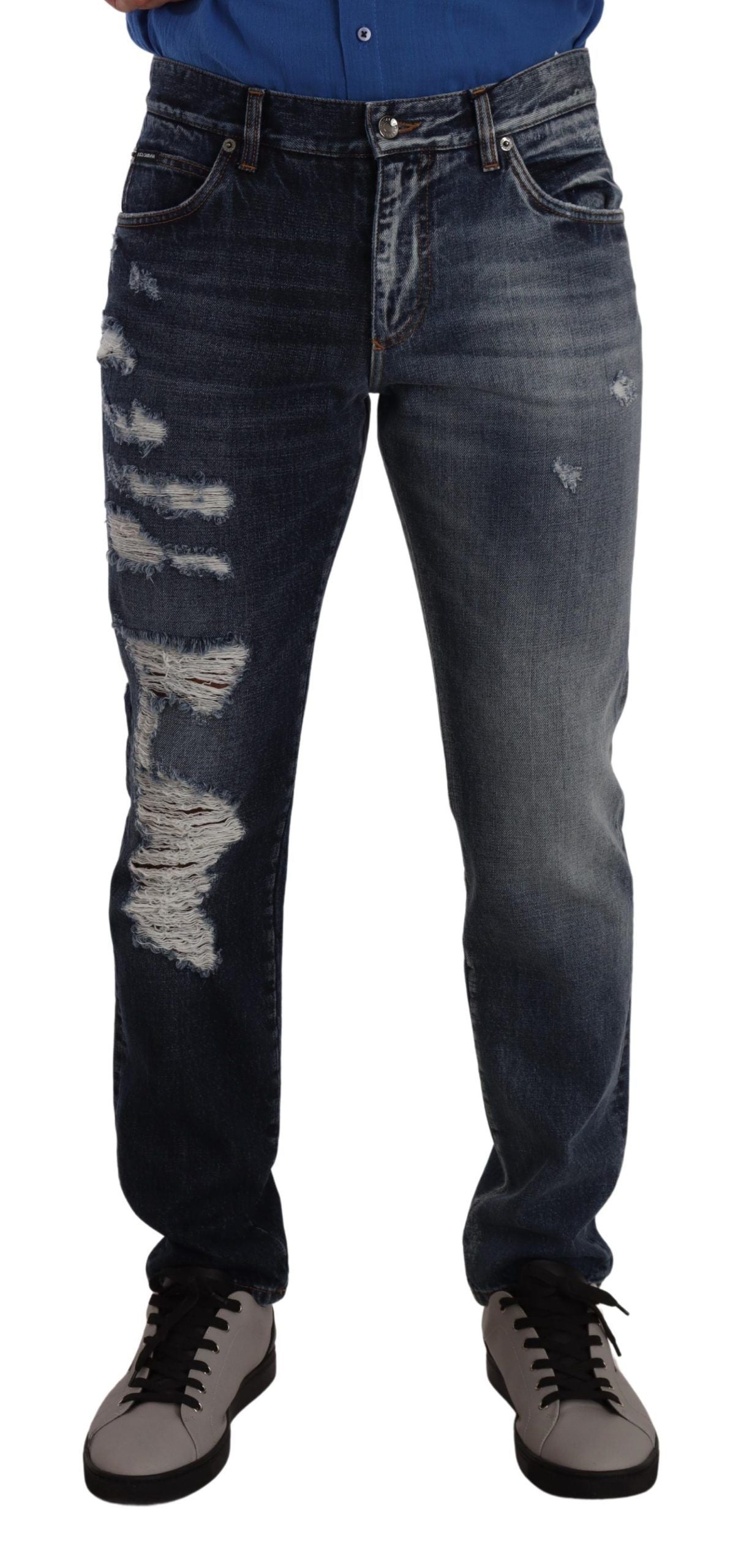 Dolce & Gabbana Chic Tattered Denim Jeans IT48 / M