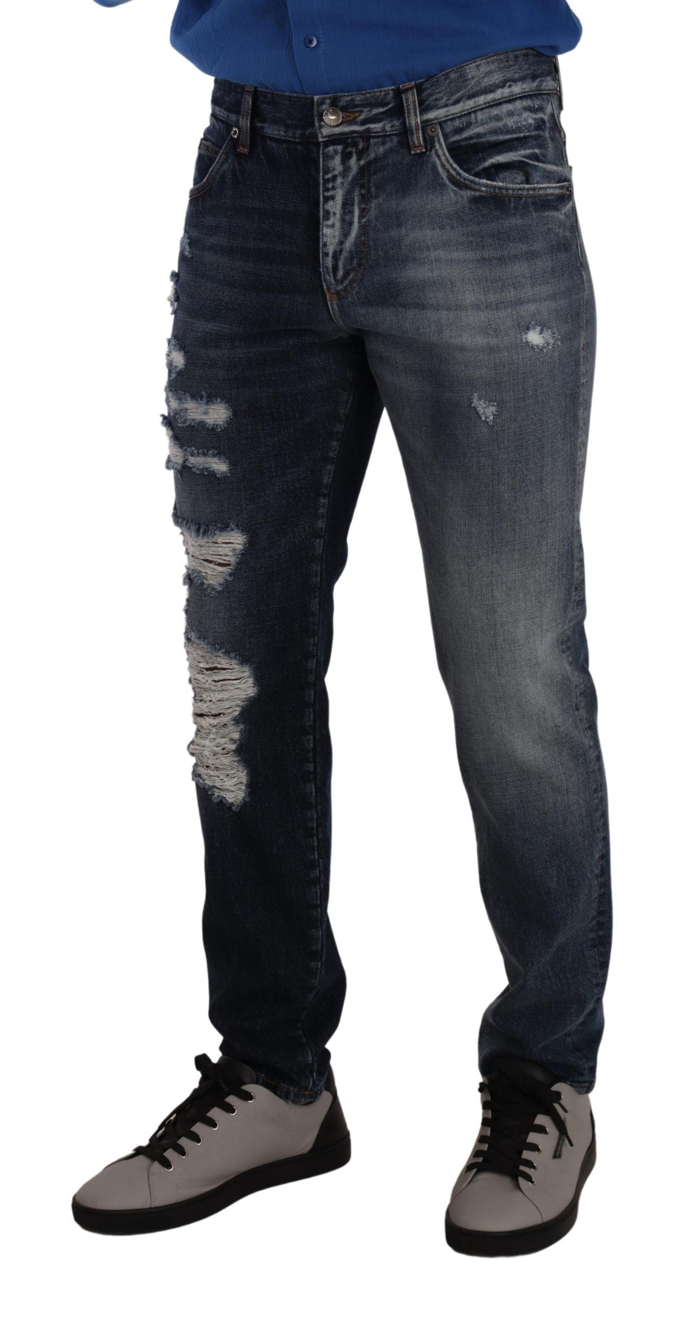 Dolce & Gabbana Chic Tattered Denim Jeans IT48 / M