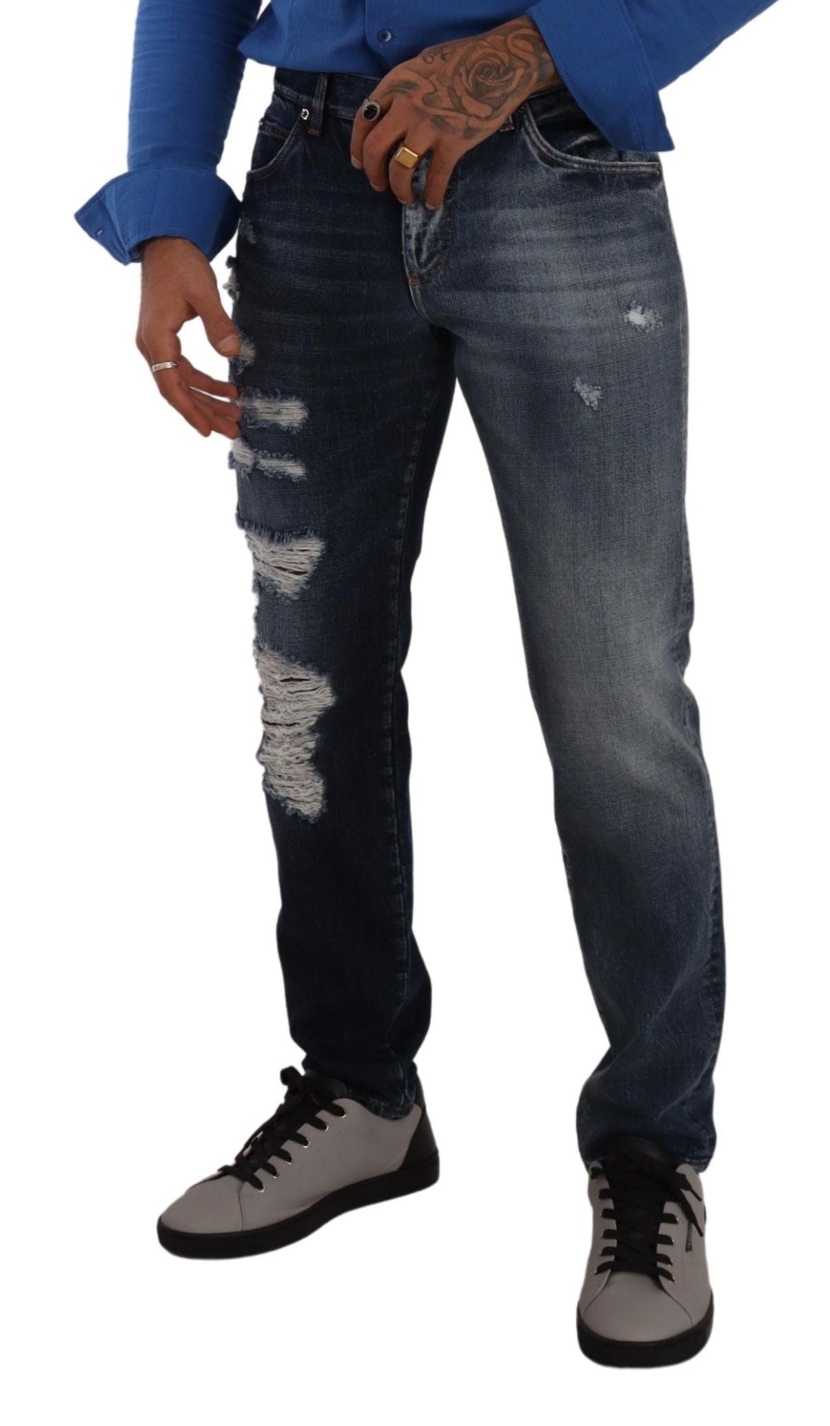 Dolce & Gabbana Chic Tattered Denim Jeans IT48 / M