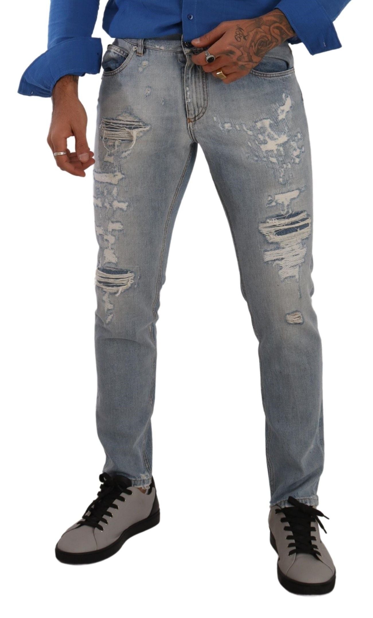 Dolce & Gabbana Elegant Light Blue Straight Denim Jeans IT48 / M