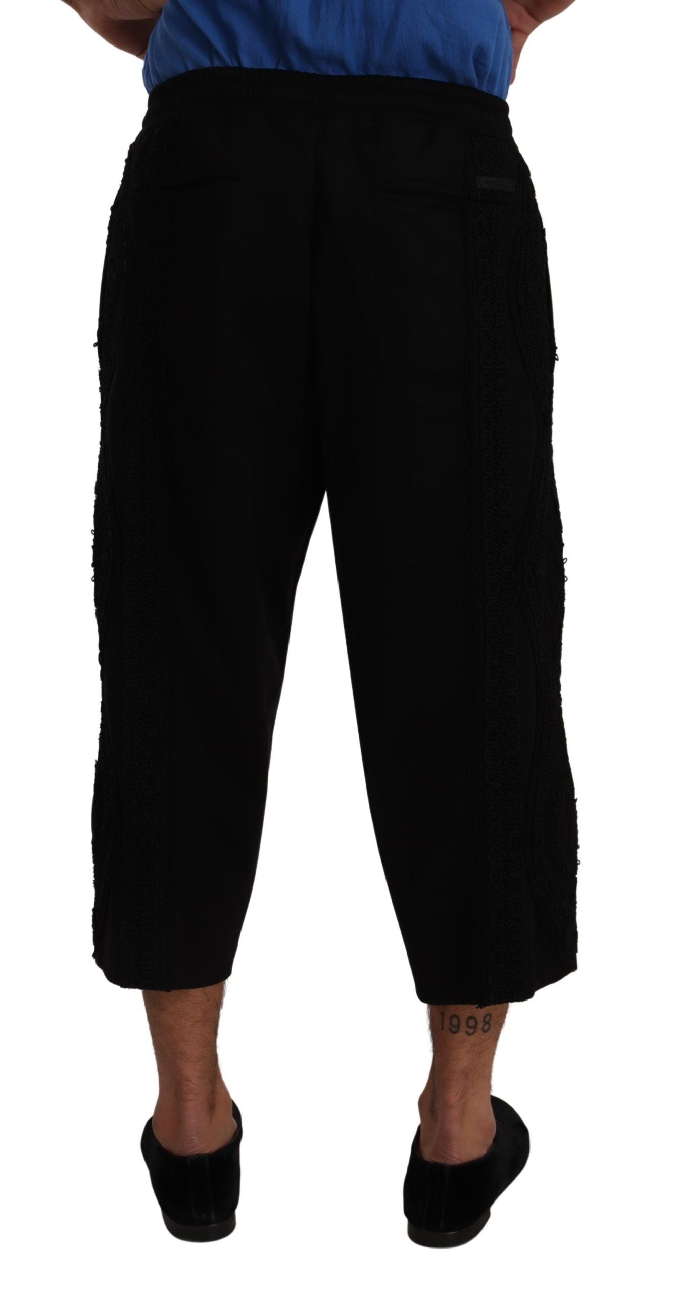 Dolce & Gabbana Elegant Black Cropped Torero Pants IT52 / XL