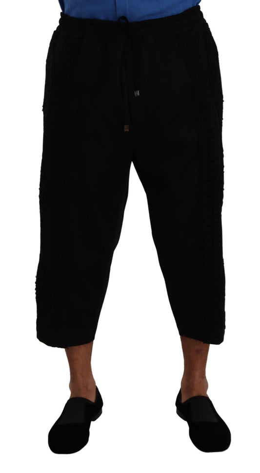 Dolce & Gabbana Elegant Black Cropped Torero Pants IT52 / XL