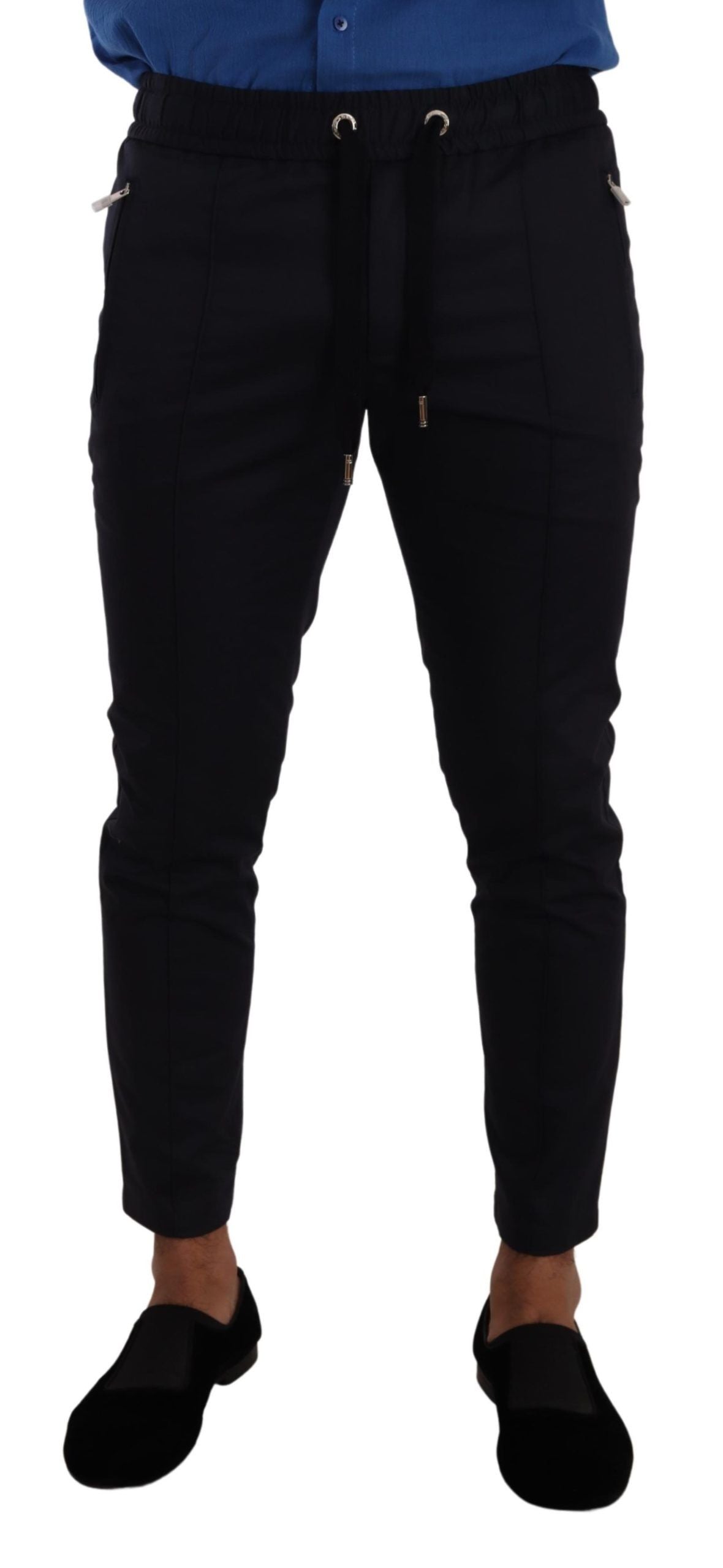 Dolce & Gabbana Elegant Dark Blue Skinny Jogging Pants IT44 / XS