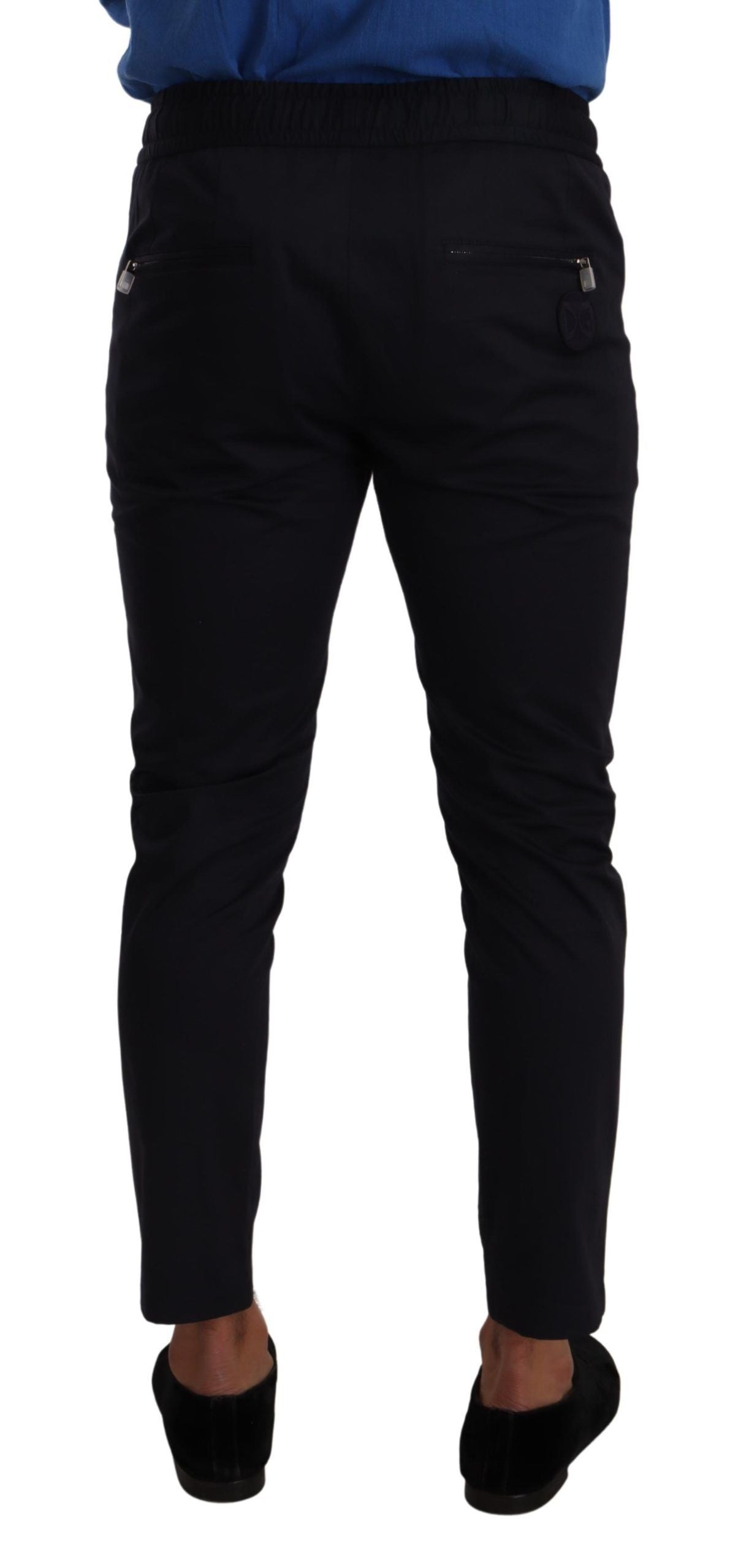 Dolce & Gabbana Elegant Dark Blue Skinny Jogging Pants IT44 / XS