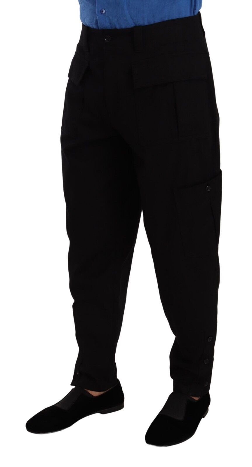 Dolce & Gabbana Chic Black Cargo Pants with Stretch Comfort IT48 / M