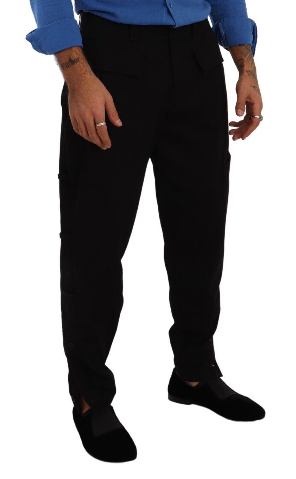 Dolce & Gabbana Chic Black Cargo Pants with Stretch Comfort IT48 / M