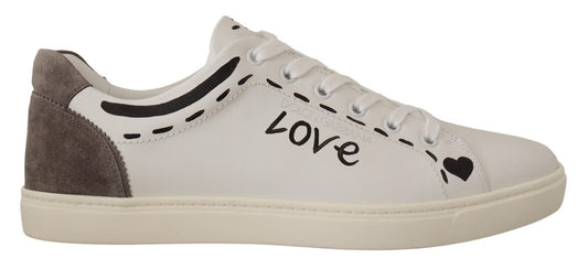 Dolce & Gabbana Elegant White Leather Casual Sneakers EU39.5 / US6.5