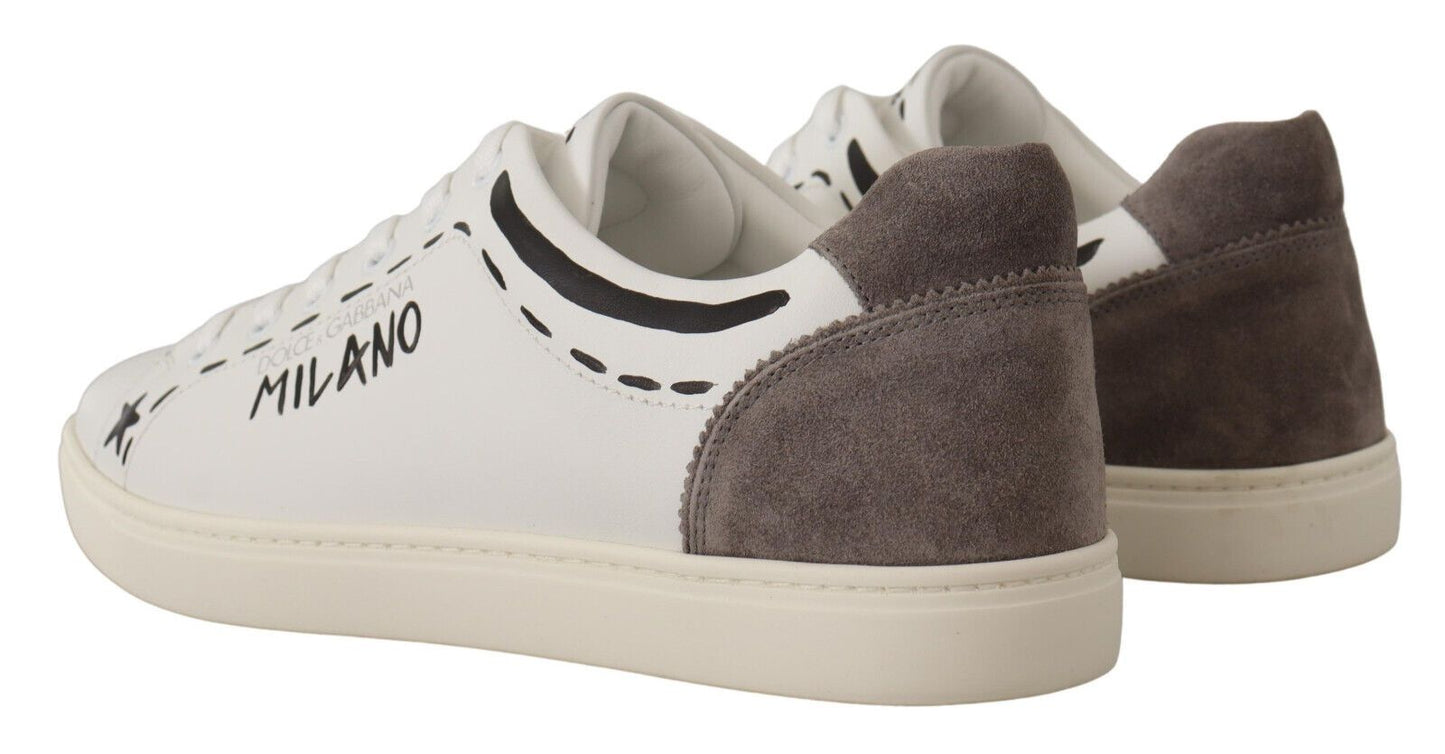 Dolce & Gabbana Elegant White Leather Casual Sneakers EU39.5 / US6.5