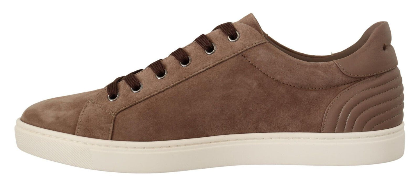 Dolce & Gabbana Elegant Brown Leather Sneakers for Men EU40 / US7