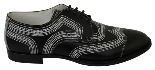 Dolce & Gabbana Elegant Black and White Derby Shoes EU44 / US11