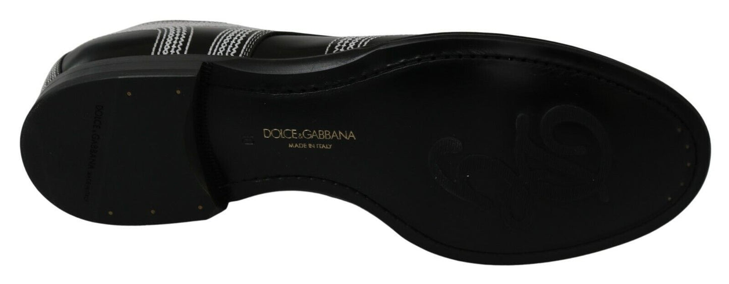 Dolce & Gabbana Elegant Black and White Derby Shoes EU44 / US11