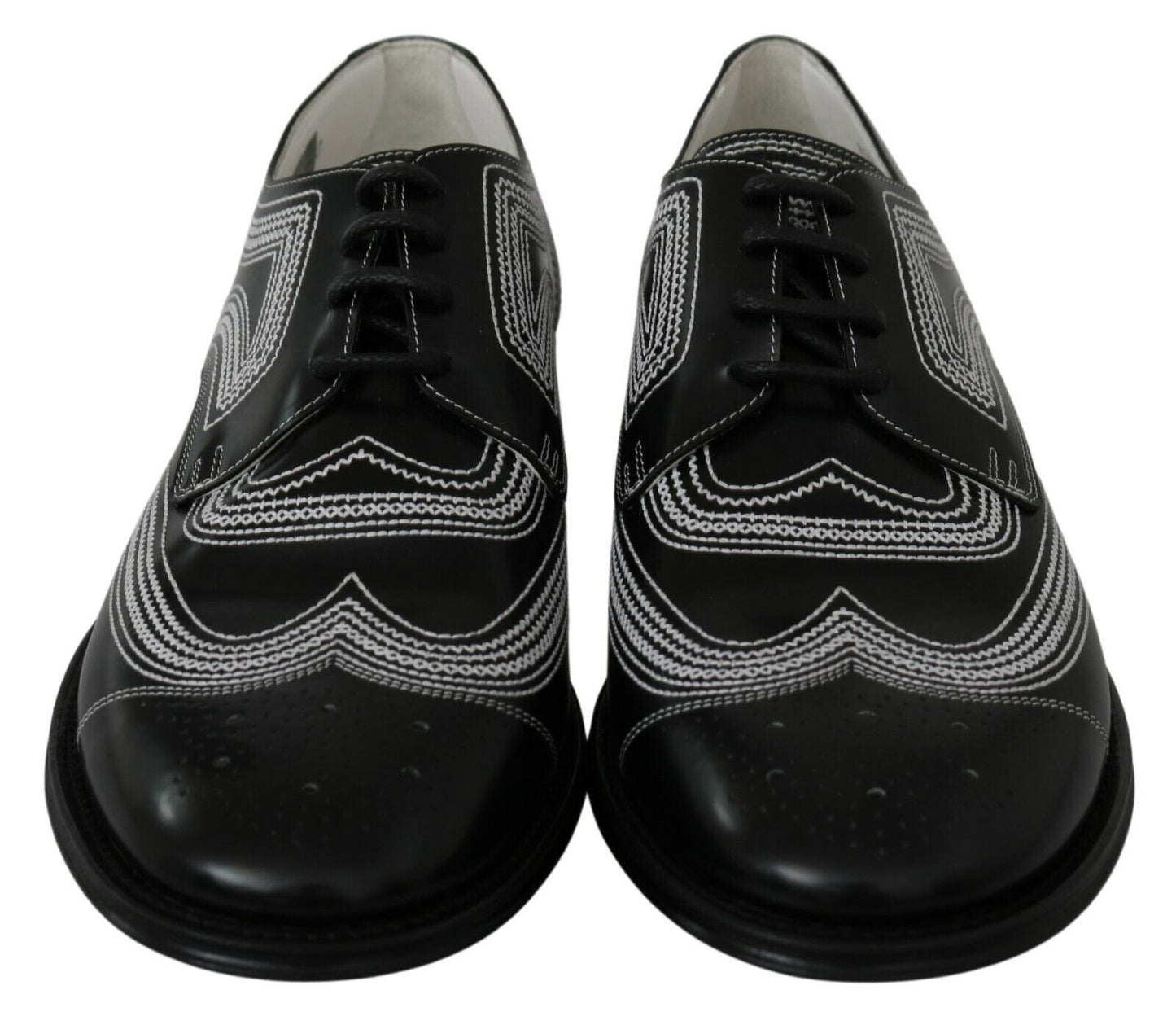 Dolce & Gabbana Elegant Black and White Derby Shoes EU44 / US11