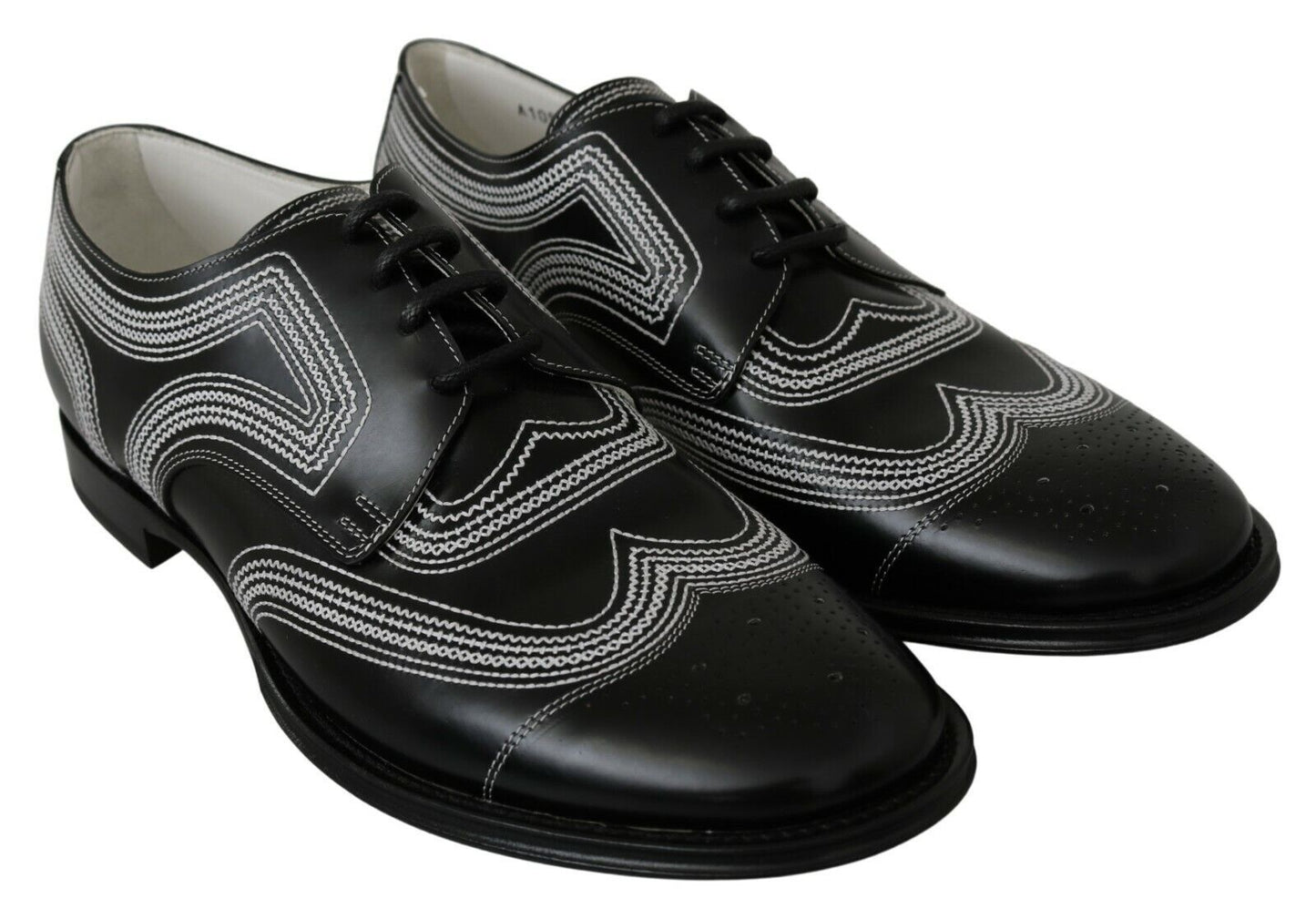 Dolce & Gabbana Elegant Black and White Derby Shoes EU44 / US11