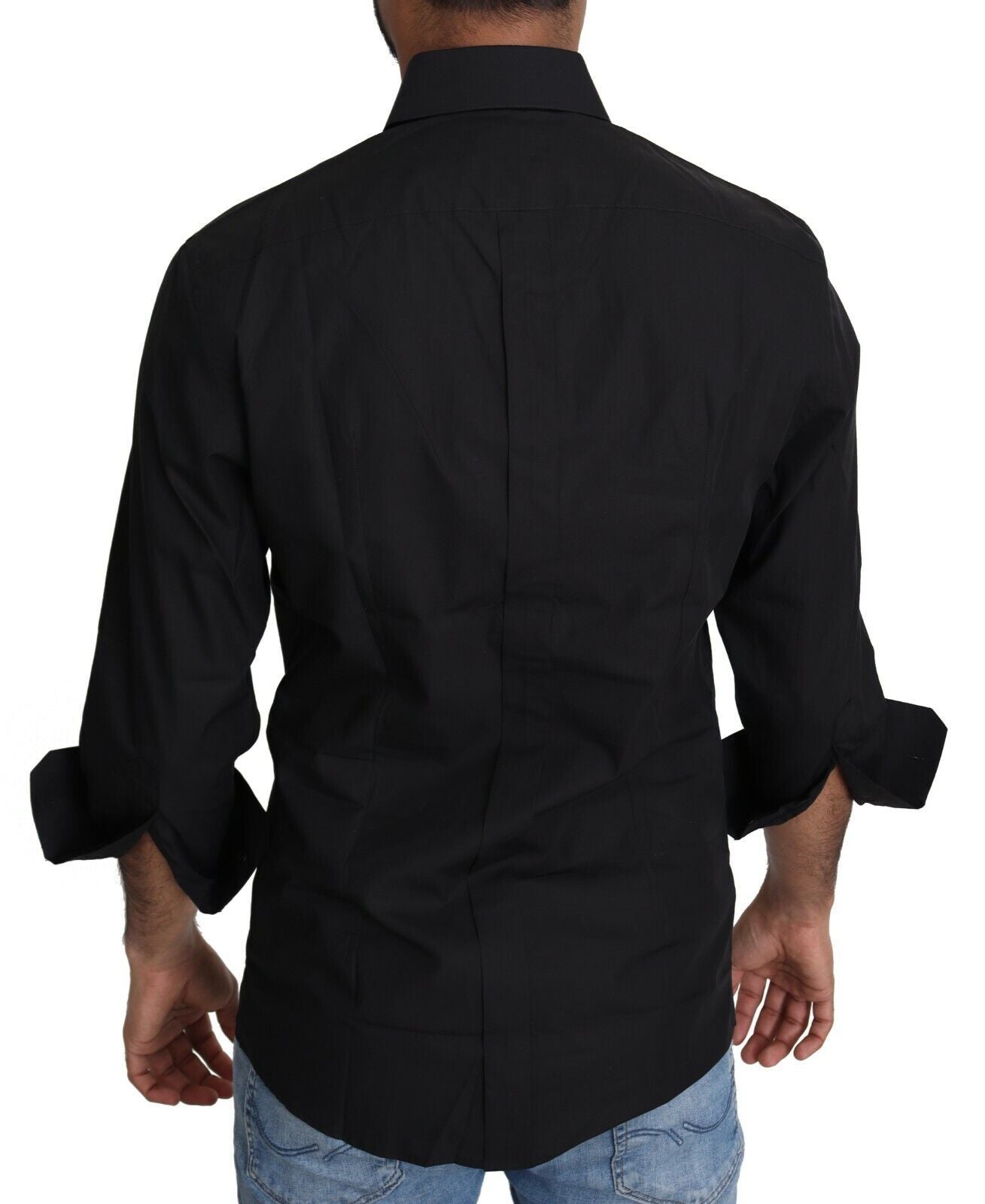 Dolce & Gabbana Elegant Black Slim Fit Dress Shirt IT38 / XS