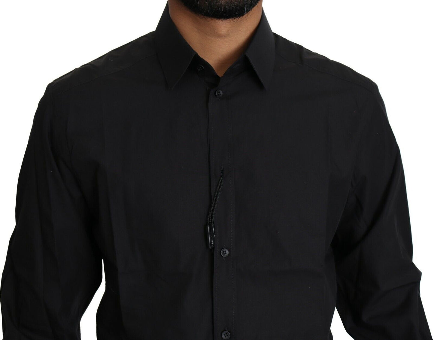 Dolce & Gabbana Elegant Black Slim Fit Dress Shirt IT38 / XS