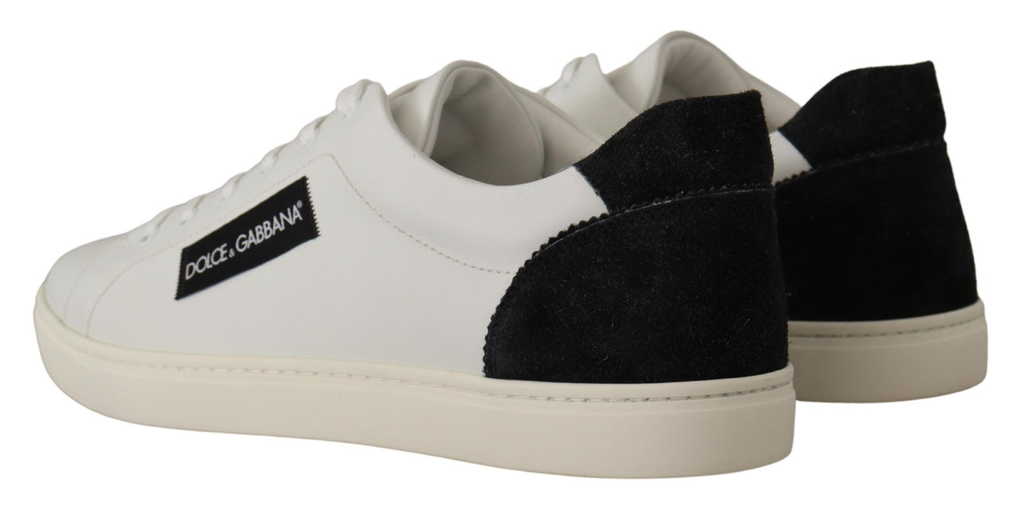 Dolce & Gabbana Elegant White Leather Low Top Sneakers EU39.5 / US6.5