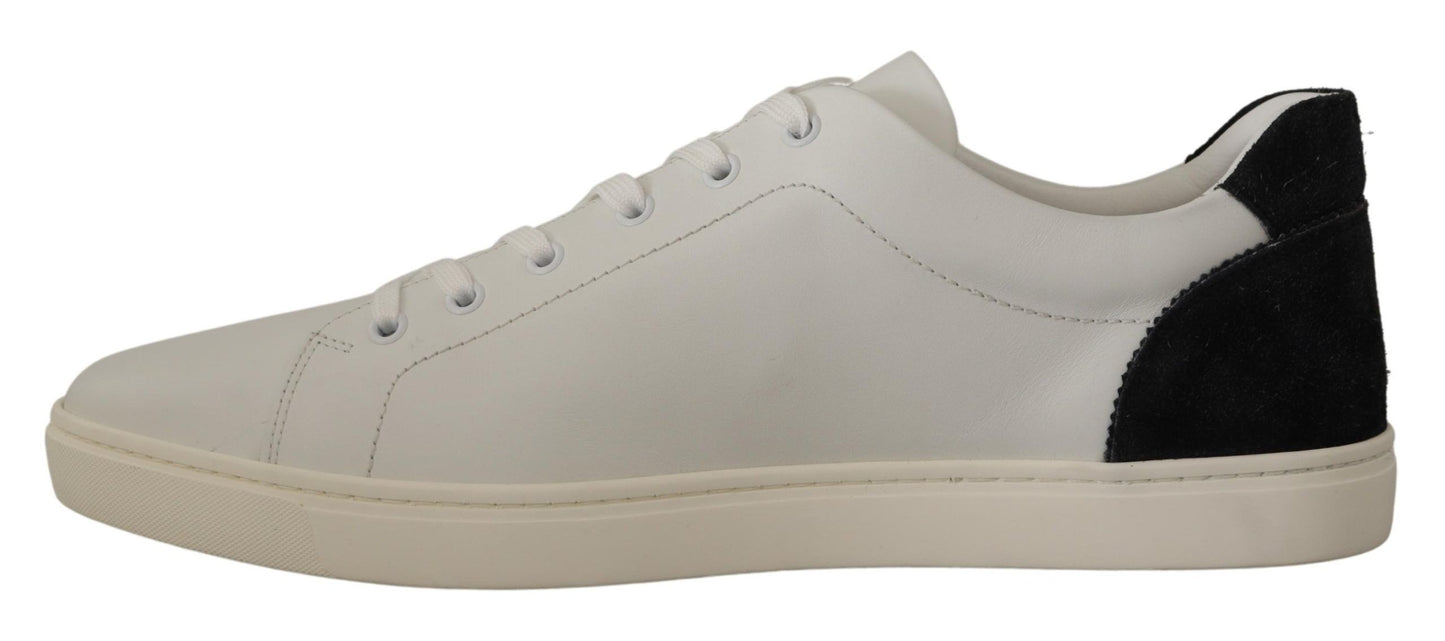 Dolce & Gabbana Elegant White Leather Low Top Sneakers EU39.5 / US6.5