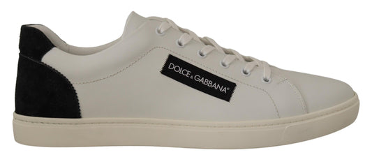 Dolce & Gabbana Elegant White Leather Low Top Sneakers EU39.5 / US6.5