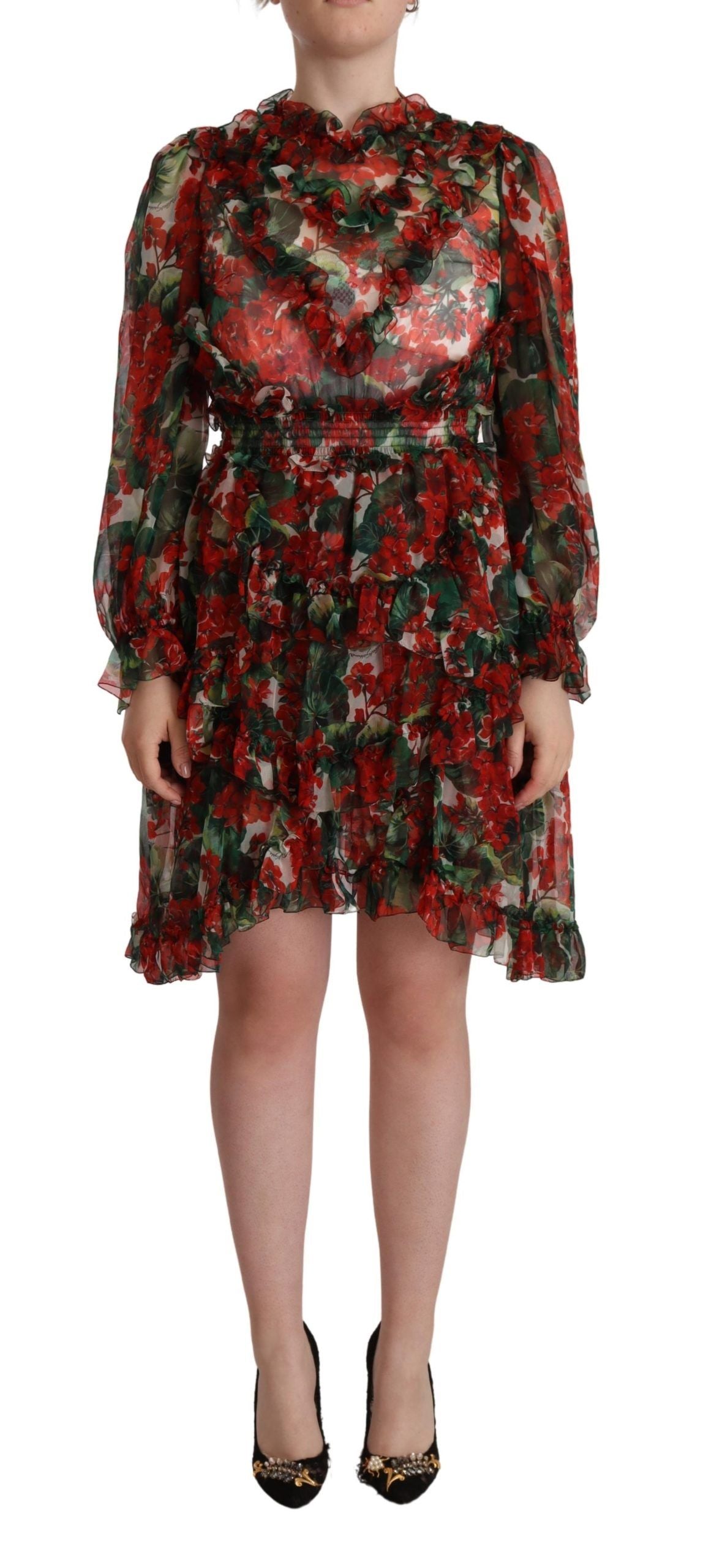 Dolce & Gabbana Floral Silk Mini Knee High Dress IT40 | S