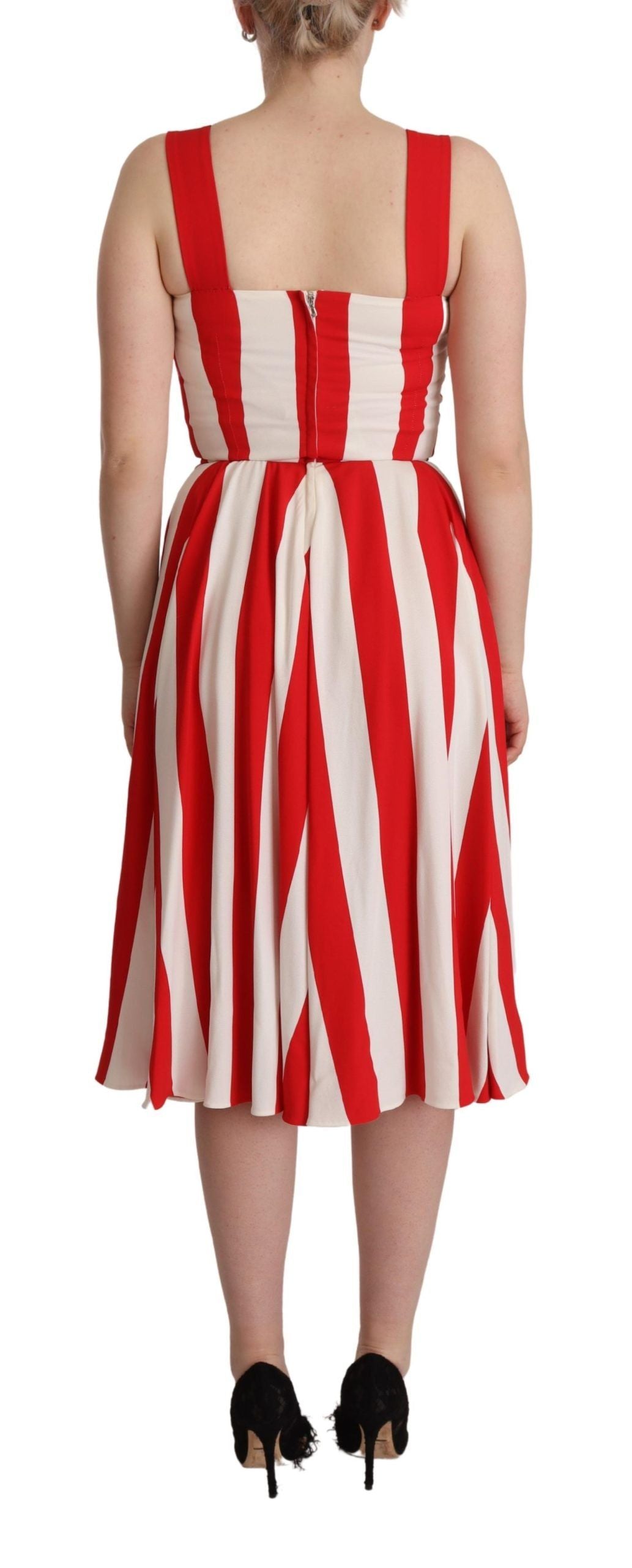 Dolce & Gabbana Elegant A-Line Striped Shift Dress IT40 / S