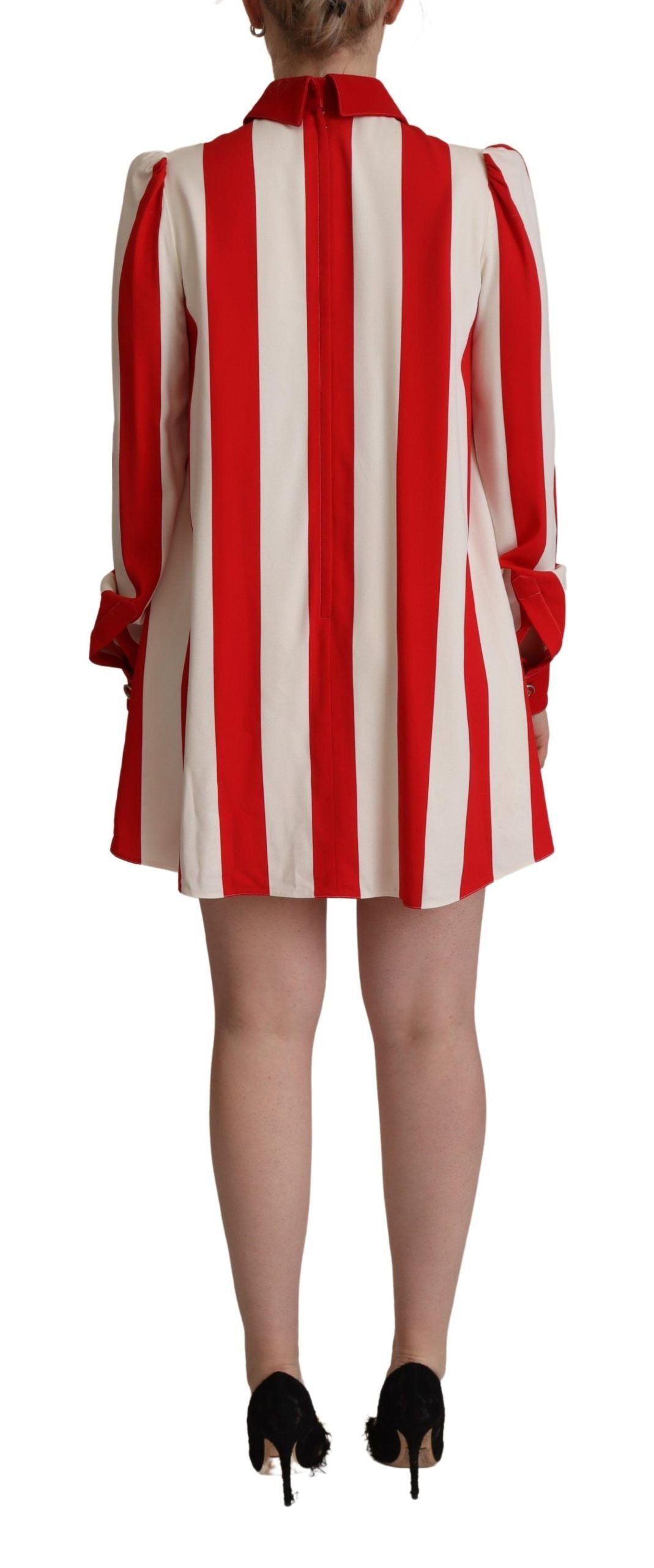 Dolce & Gabbana Elegant Striped Shirt Mini Dress IT40 | S