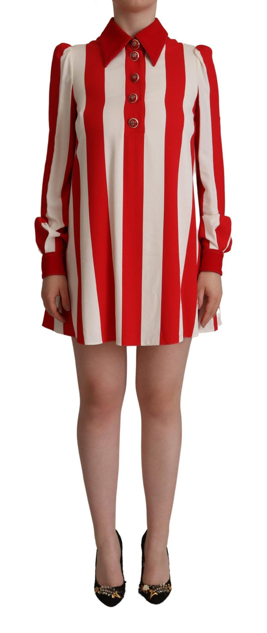 Dolce & Gabbana Elegant Striped Shirt Mini Dress IT40 | S