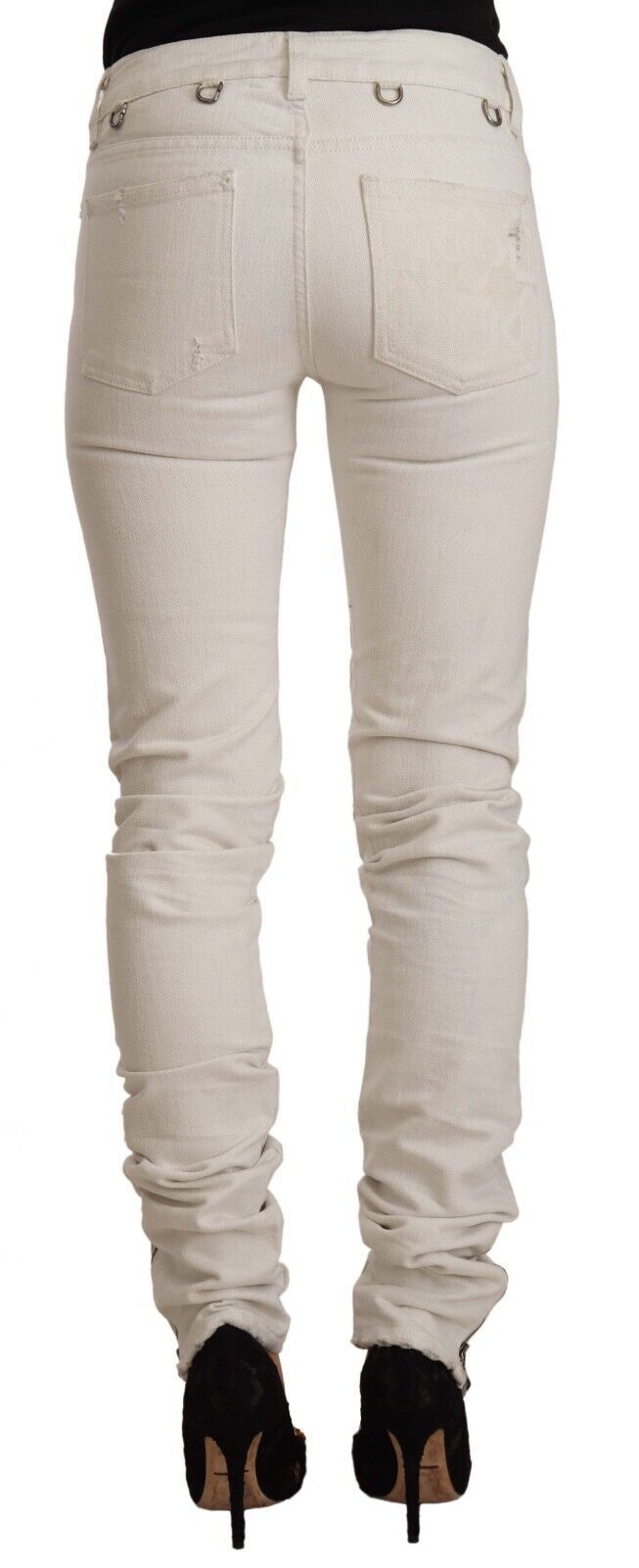 Karl Lagerfeld Chic White Mid-Waist Slim Fit Jeans W26 | IT40