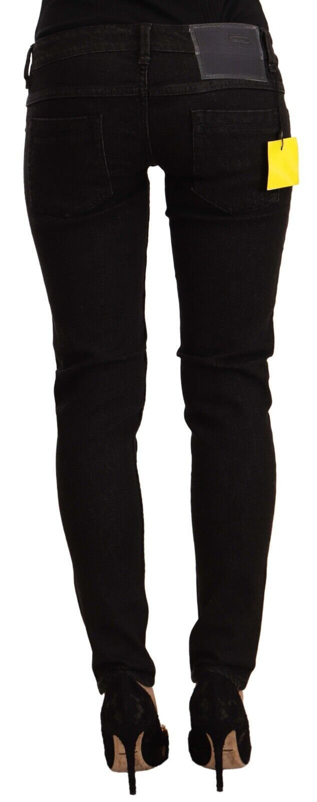 Acht Sleek Skinny Low Waist Black Jeans W26 | IT40