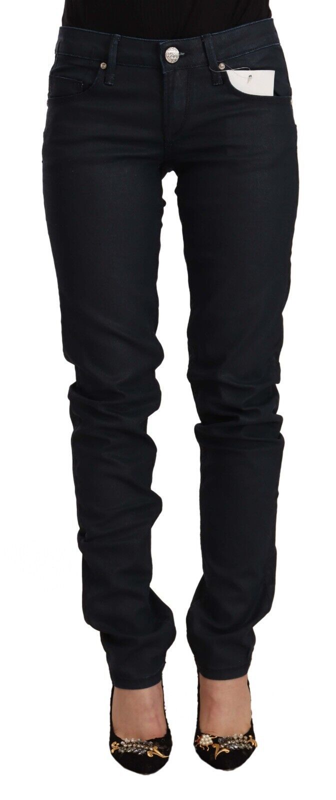 Acht Chic Low Waist Skinny Black Denim W26 | IT40