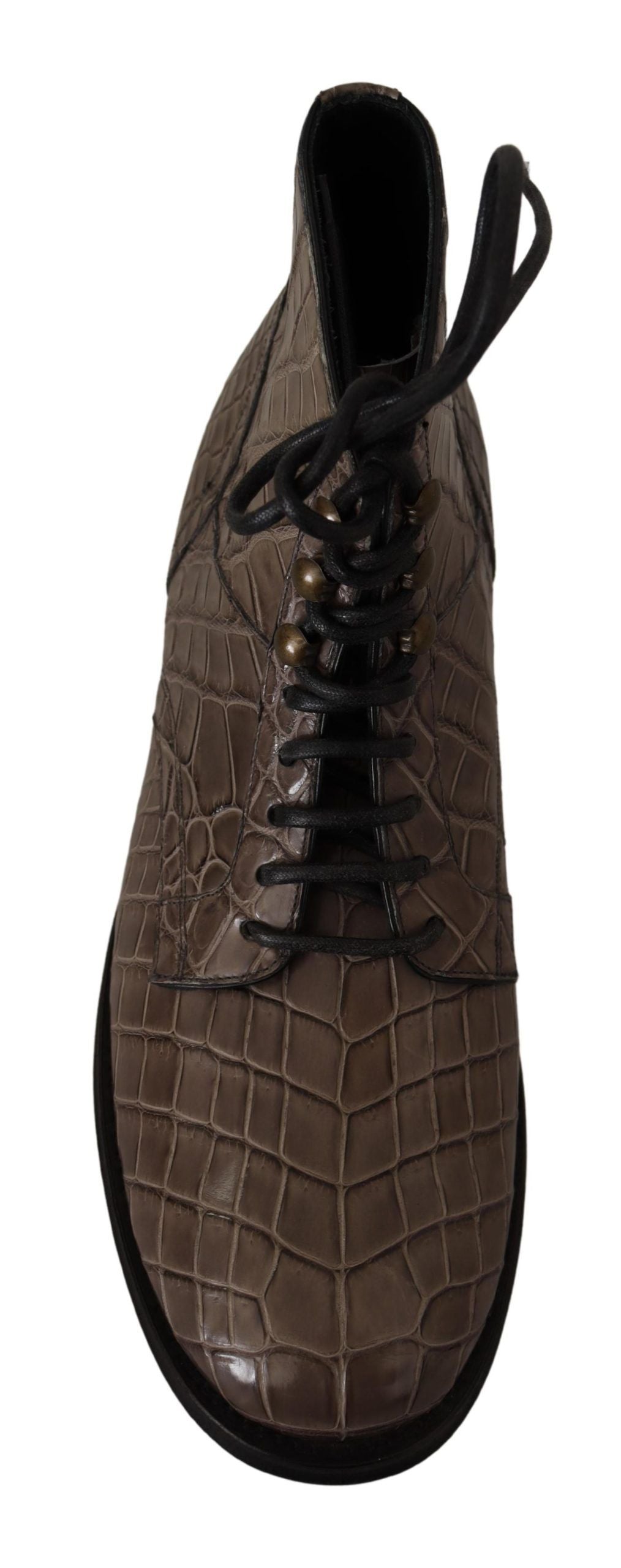 Dolce & Gabbana Elegant Crocodile Derby Brogue Boots EU42 / US9