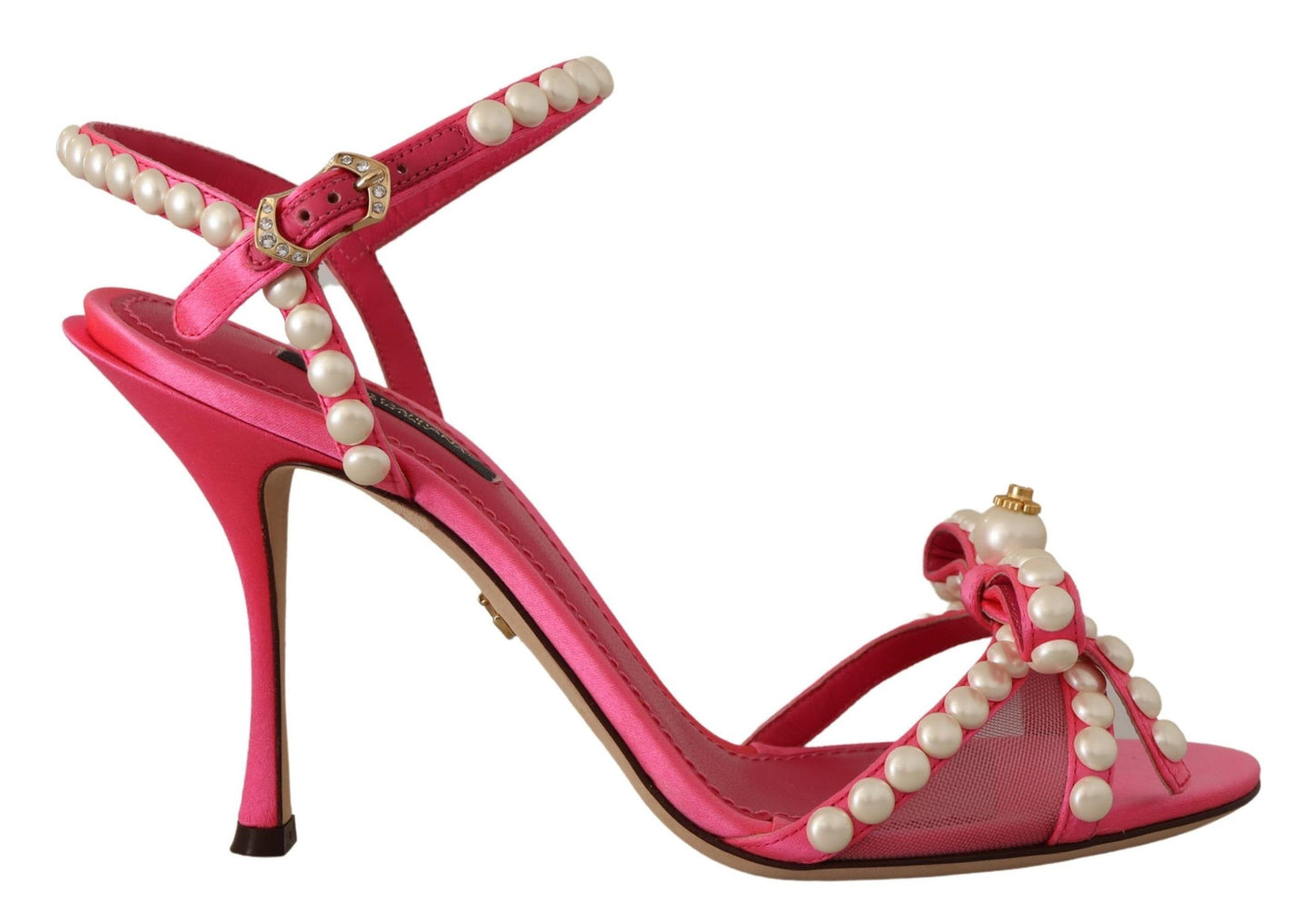 Dolce & Gabbana Elegant Pink Pearl Embellished Heels Sandals EU35 / US4.5