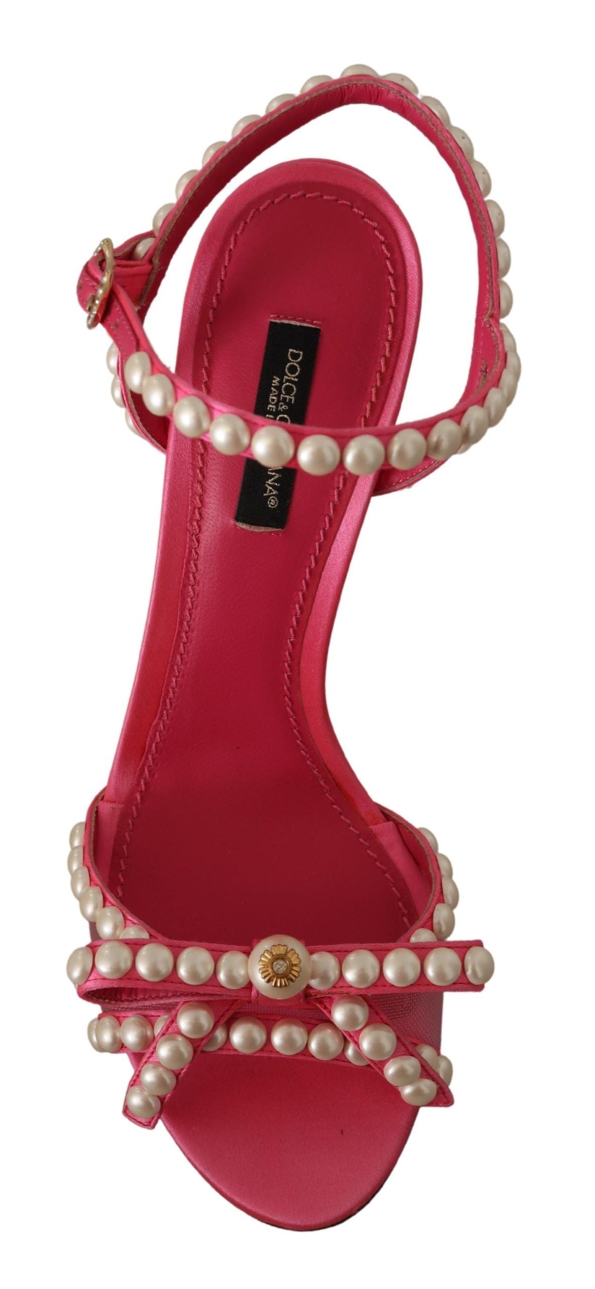 Dolce & Gabbana Elegant Pink Pearl Embellished Heels Sandals EU35 / US4.5