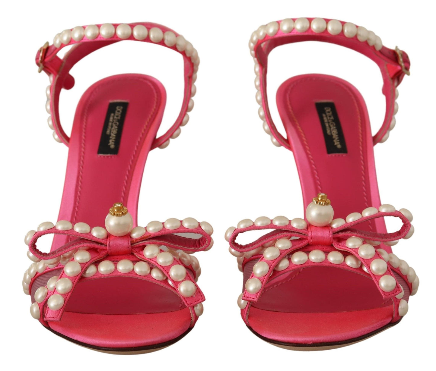 Dolce & Gabbana Elegant Pink Pearl Embellished Heels Sandals EU35 / US4.5