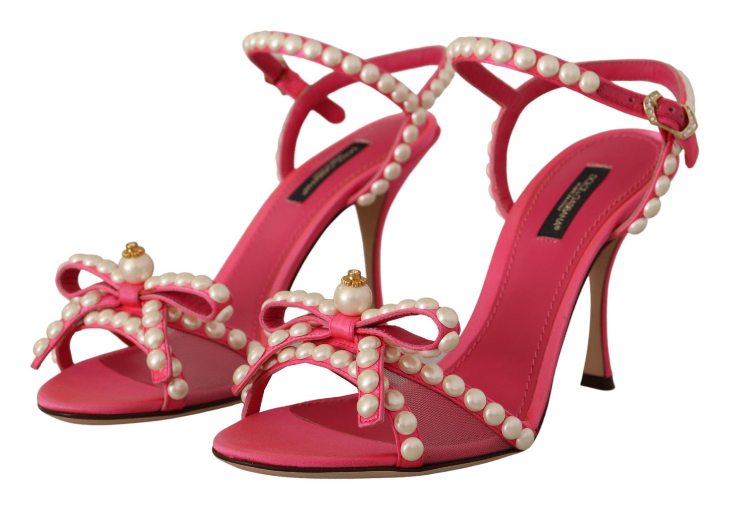 Dolce & Gabbana Elegant Pink Pearl Embellished Heels Sandals EU35 / US4.5