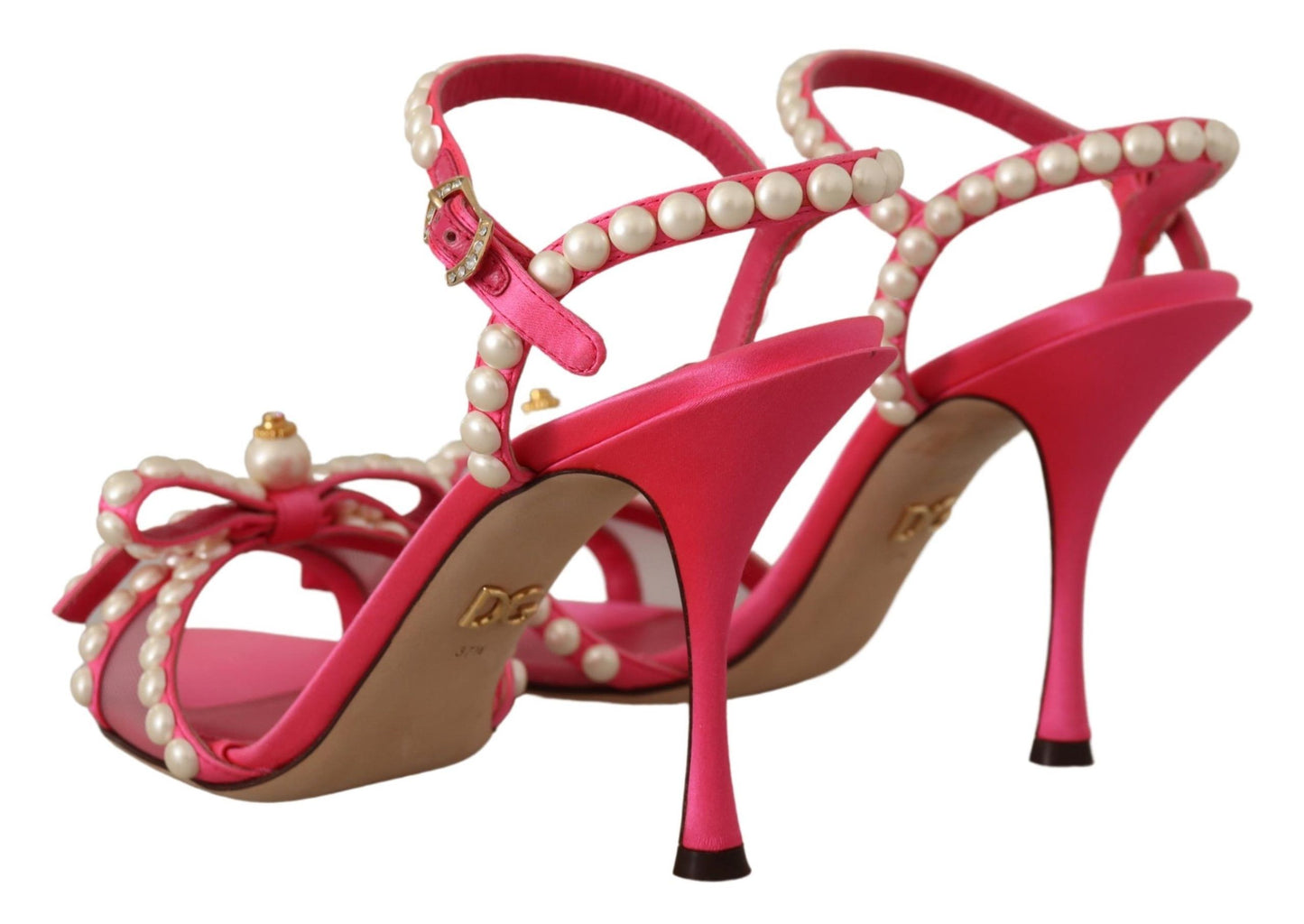 Dolce & Gabbana Elegant Pink Pearl Embellished Heels Sandals EU35 / US4.5