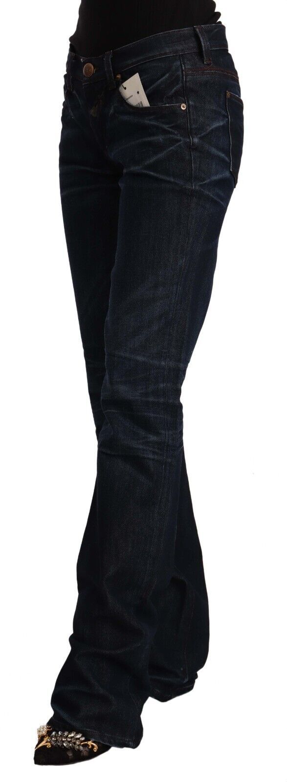 Ermanno Scervino Chic Dark Blue Mid Waist Jeans W26 | IT40