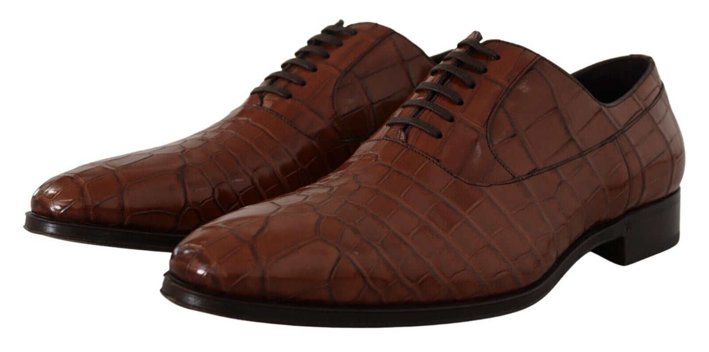 Dolce & Gabbana Elegant Exotic Crocodile Leather Formal Shoes EU44 / US11