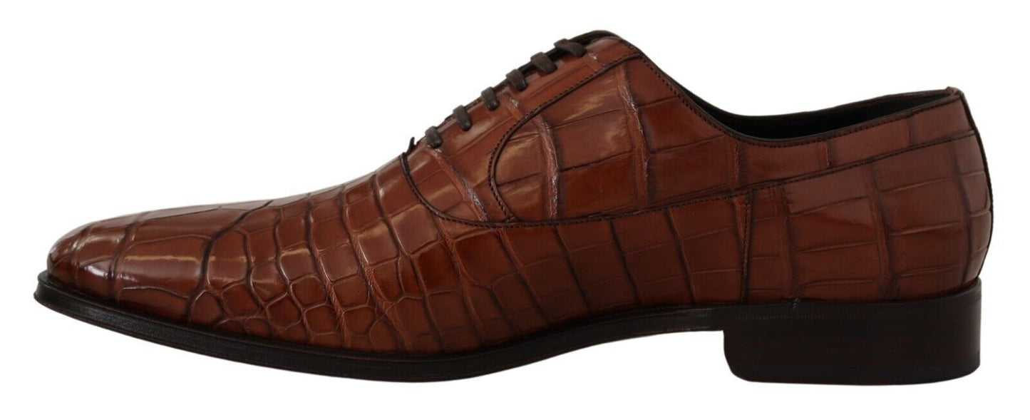 Dolce & Gabbana Elegant Exotic Crocodile Leather Formal Shoes EU44 / US11