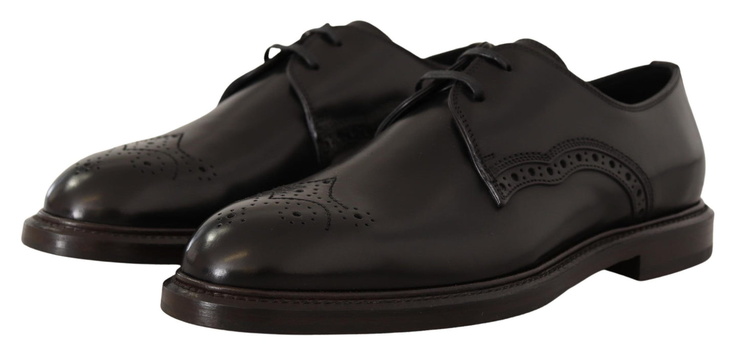 Dolce & Gabbana Elegant Black Derby Dress Shoes EU39 / US6