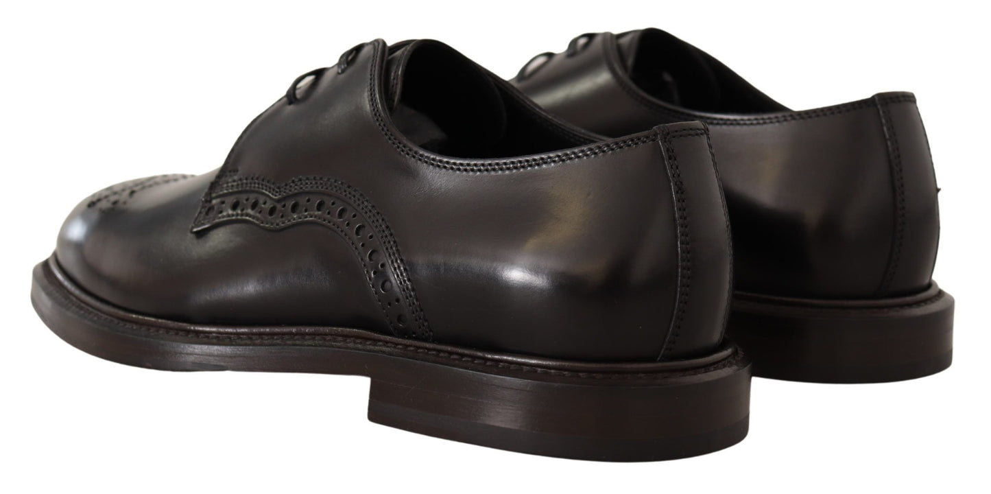 Dolce & Gabbana Elegant Black Derby Dress Shoes EU39 / US6