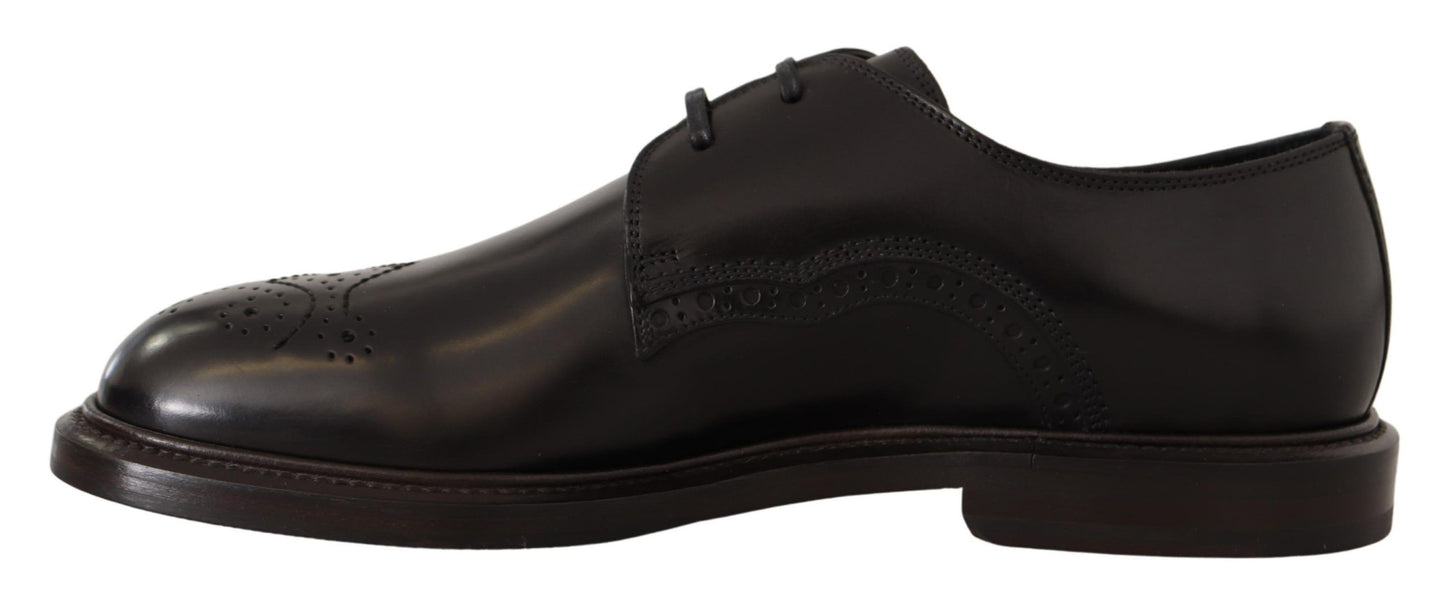 Dolce & Gabbana Elegant Black Derby Dress Shoes EU39 / US6