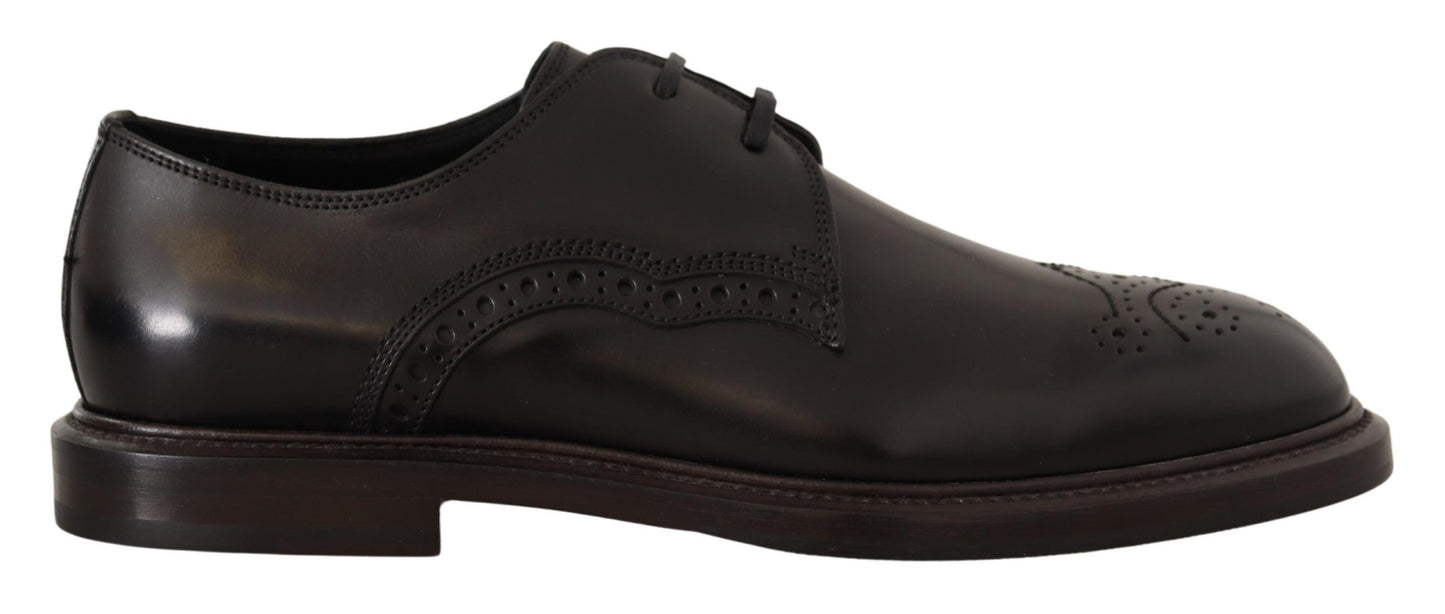 Dolce & Gabbana Elegant Black Derby Dress Shoes EU39 / US6