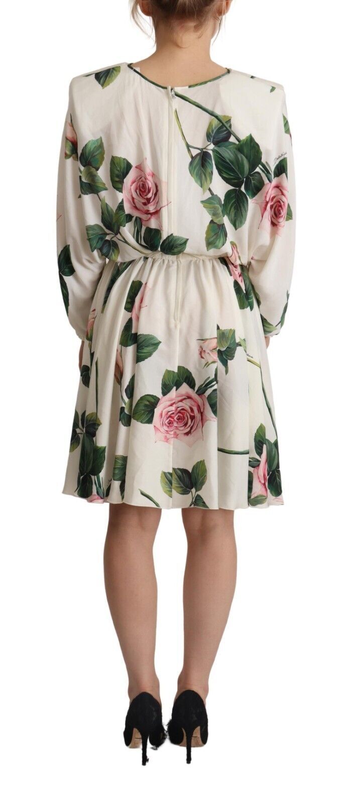 Dolce & Gabbana Elegant Silk Floral A-Line Dress IT38 / XS