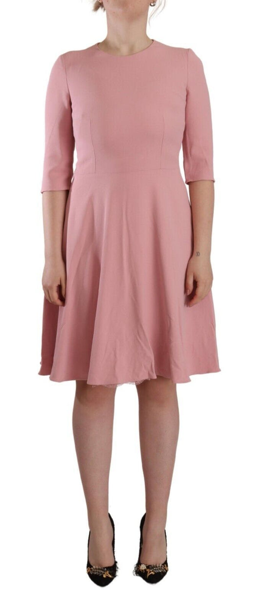 Dolce & Gabbana Elegant Pink A-Line Knee Length Dress IT44 | L