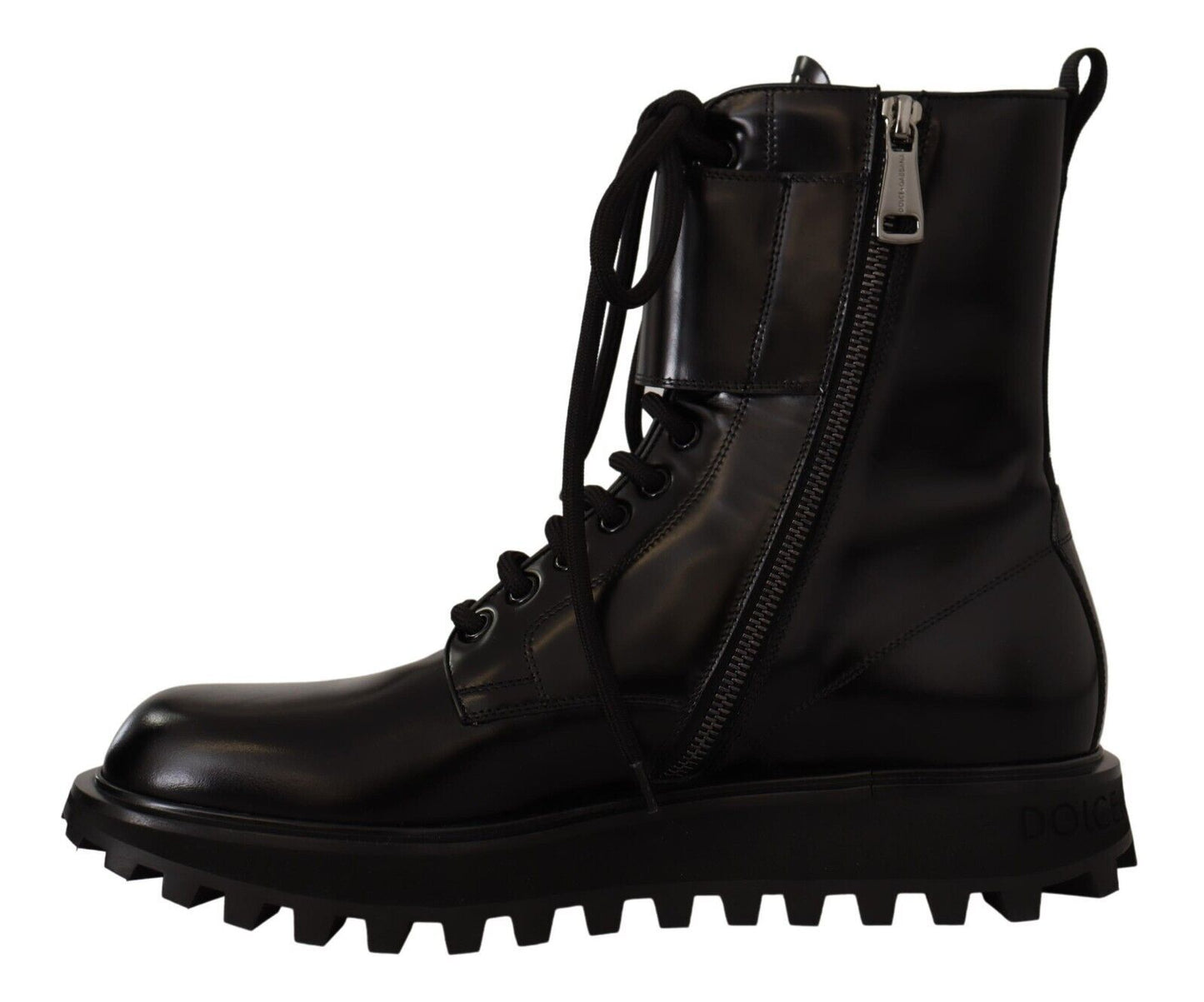 Dolce & Gabbana Elegant Black Leather Ankle Boots EU40 / US7