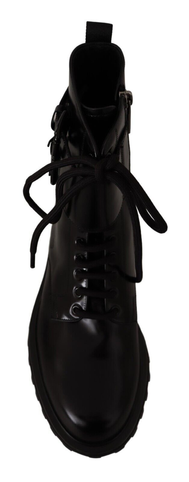 Dolce & Gabbana Elegant Black Leather Ankle Boots EU40 / US7