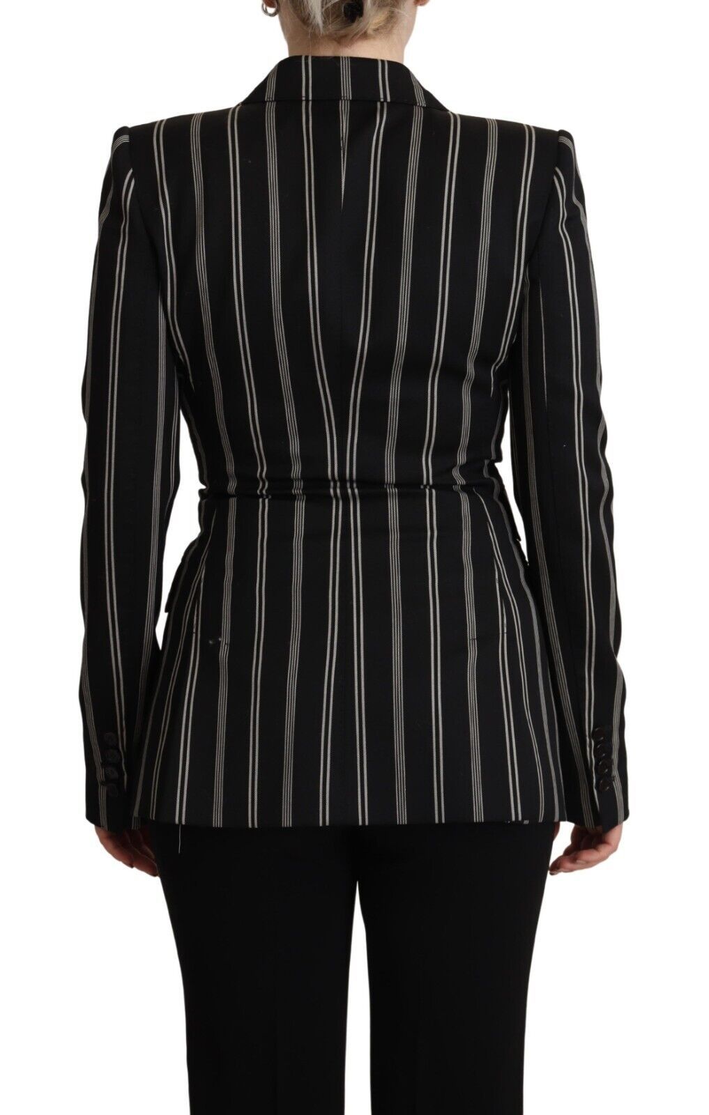 Dolce & Gabbana Elegant Striped Wool Stretch Jacket IT40 | S