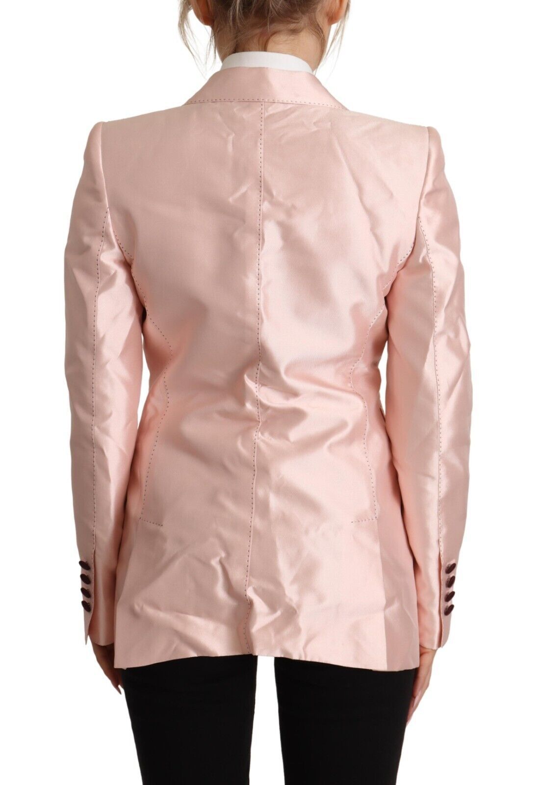 Dolce & Gabbana Elegant Pink Silk Blazer Jacket IT36 / XS